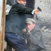 Владимир Машков, Виктор Супрун на съемках сериала "Ликвидация"