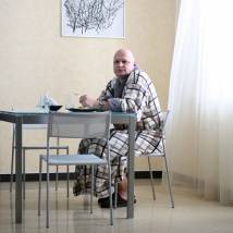 Александр Тютин на съемках фильма "На мосту"