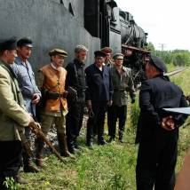 На съемках фильма "Господа офицеры: спасти императора"
