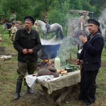 На съемках фильма "Господа офицеры: спасти императора"