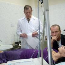 Екатерина Стриженова, Андрей Руденский и Вадим Андреев на съемках сериала "Повороты судьбы"