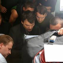 Алексей Барабаш, Евгений Дятлов на съемках фильма "И один в поле воин"
