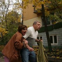 На съемках фильма "Одна семья"