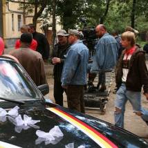 На съемках фильма "Одна семья"