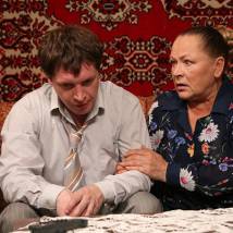 Раиса Рязанова на съемках сериала "Одна семья"