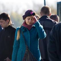 Юлия Пересильд на съемках фильма "Однажды в провинции"