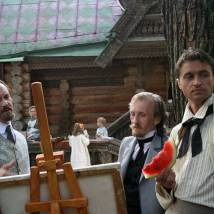 Евгений Герасимов, Егор Новокшонов на съемках фильма "Савва"