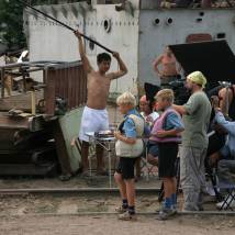 На съемках фильма "Трое с площади Карронад"