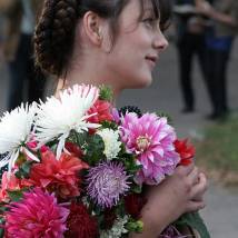 Елена Плаксина на съемках фильма "Галина"