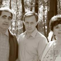 Валерий Косенков, Юрий Сазонов и Людмила Нильская на съемках фильма "Галина"