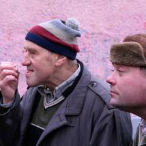 Сергей Дрейден и Евгений Сытый на съемках фильма "Сумасшедшая помощь"
