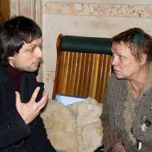 Олег Кохан и Нина Русланова на съемках фильма "Мелодия для шарманки"