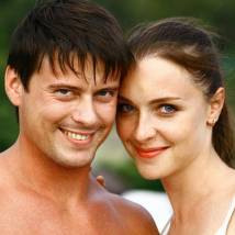 Алексей Королев и Светлана Антонова на съемках сериала "Морской патруль"