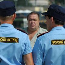 На съемках фильма "Морской патруль"