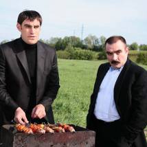 Алексей Дмитриев и Сергей Векслер на съемках фильма "О, счастливчик!"