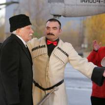 Армен Джигарханян, Сергей Векслер на съемках фильма "О, счастливчик!"