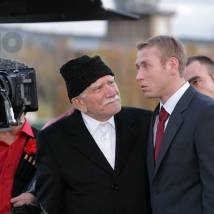 Армен Джигарханян и Михаил Тарабукин на съемках фильма "О, счастливчик!"