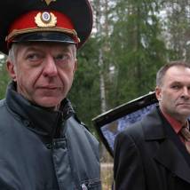Валерий Кухарешин и Владимир Литвинов на съемках фильма "Объявлены в розыск"