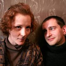 Полина Кутепова и Константин Хабенский на съемках фильма "Чудо"