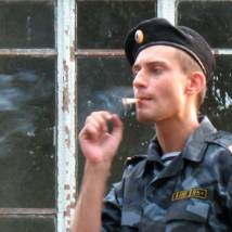 Артем Григорьев на съемках сериала "Отряд"
