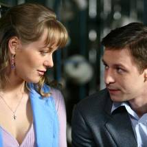 Виолетта Давыдовская и Владимир Жеребцов на съемках сериала "Жизнь, которой не было"