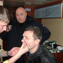 Сергей Легостаев, Евгений Ермаков на съемках сериала "Новая жизнь сыщика Гурова"