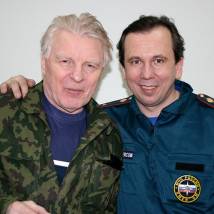 Юрий Назаров и Андрей Снежко на съемках фильма "Свой-Чужой"