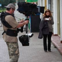 Екатерина Копанова на съемках сериала "Крем"