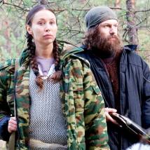 Екатерина Бестужева и Владимир Жеребцов на съемках сериала "Широка река"