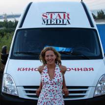 Елена Пирогова-Филиппова на съемках фильма "Широка река"