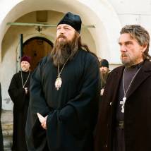Юрий Цурило и Сергей Маковецкий на съемках фильма "Поп"