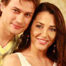 Александр Волков и Евгения Чиркова на съемках сериала "Обручальное кольцо"