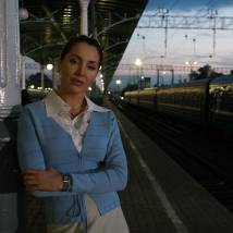 Евгения Чиркова на съемках сериала "Обручальное кольцо"
