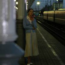 Евгения Чиркова на съемках сериала "Обручальное кольцо"