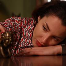Евгения Чиркова на съемках сериала "Обручальное кольцо"