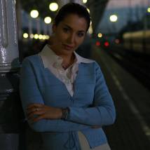 Евгения Чиркова на съемках сериала "Обручальное кольцо"