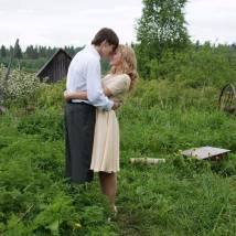 Алексей Коряков и Мария Буравлева на съемках фильма "Аннушка"