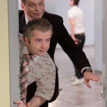 Григорий Анашкин и Анатолий Кот на съемках сериала "Маргоша"