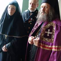 Александр Феклистов, Полина Кутепова и Александр Сирин на съемках фильма "Пелагия и белый бульдог"