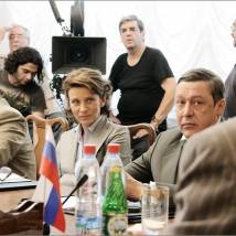 Александр Пашковский, Елена Сафонова, Михаил Ефремов и Михаил Агранович на съемках фильма "Какраки" (© фото: Нора Жанэ)