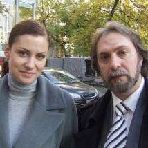 Анна Ковальчук и Станислав Осколков на съемках фильма "Тайны следствия 8"