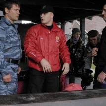 Олег Тактаров на съемках сериала "Хранитель"