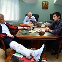 Сергей Горобченко, Илья Шакунов и Дмитрий Марьянов на съемках фильма "Взрослая дочь, или Тест на..."
