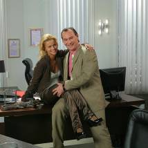 Анна Лутцева и Александр Песков на съемках фильма "Слово женщине"