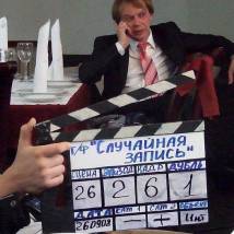 Михаил Горевой на съемках фильма "Случайная запись"