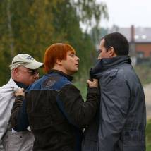 Владимир Долинский, Александр Носик и Евгений Парамонов на съемках фильма "Такова жизнь" (© фото: Вета Железнякова)