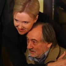 Ирина Розанова и Богдан Ступка на съемках фильма "Инсайт"