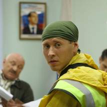 Михаил Тарабукин на съемках сериала "Час Волкова 3"