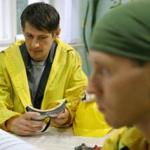 Денис Бургазлиев на съемках сериала "Час Волкова 3"
