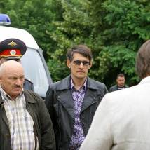 Николай Чиндяйкин и Денис Бургазлиев на съемках сериала "Час Волкова 3"